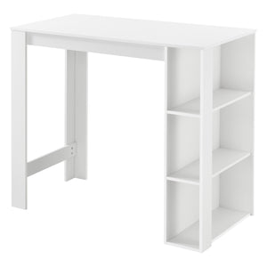 Tavolo Alto da Bar Danderyd Bancone a 3 Ripiani Laterali 120 x 60 x 106 cm - Bianco [en.casa]