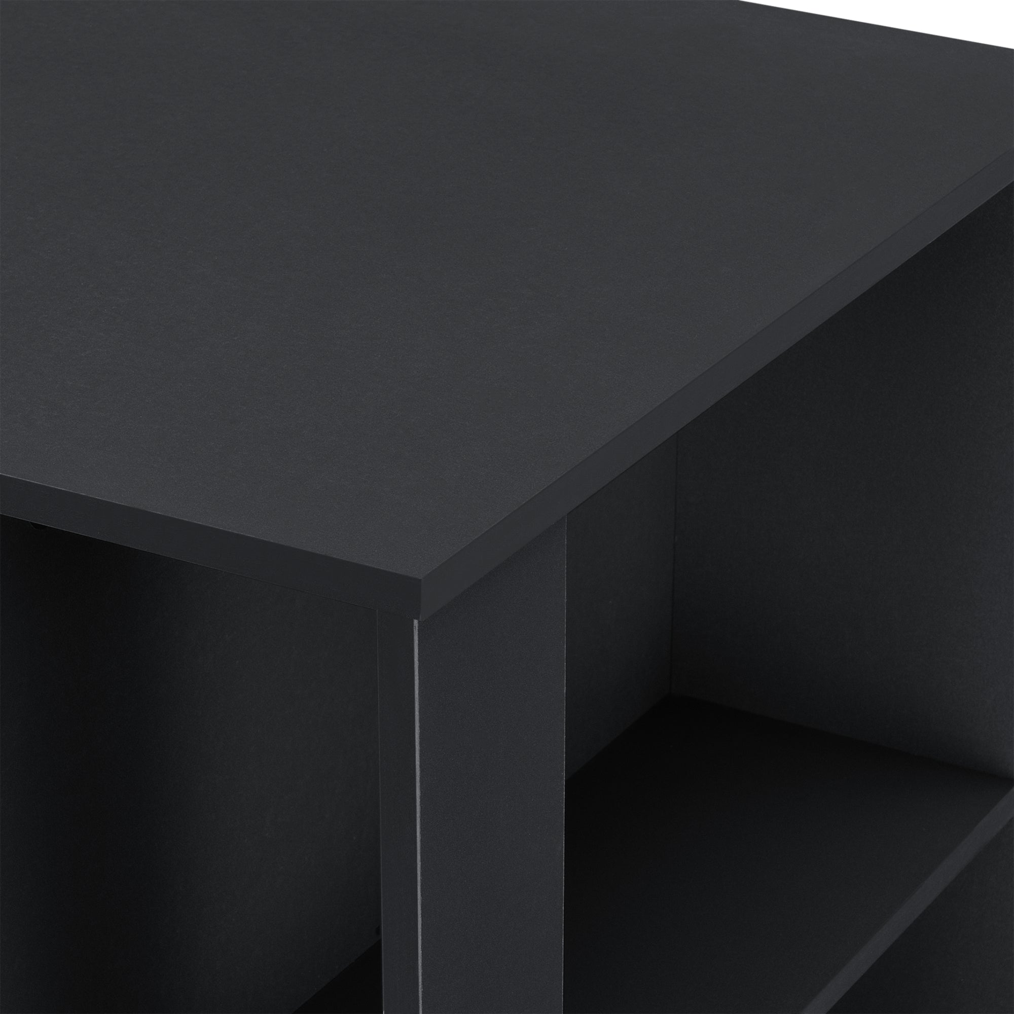 Tavolo Alto da Bar Danderyd Bancone a 3 Ripiani Laterali 120 x 60 x 106 cm - Nero [en.casa]