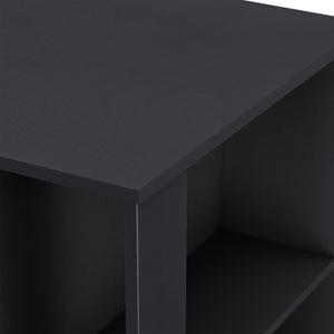 Tavolo Alto da Bar Danderyd Bancone a 3 Ripiani Laterali 120 x 60 x 106 cm - Nero [en.casa]