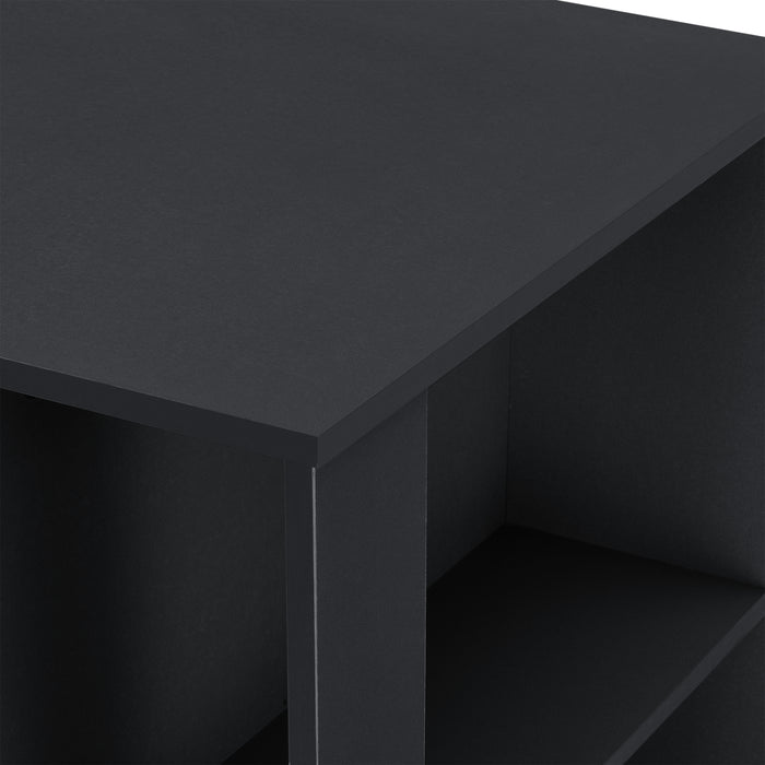 Tavolo Alto da Bar Danderyd Bancone a 3 Ripiani Laterali 120 x 60 x 106 cm - Nero [en.casa]