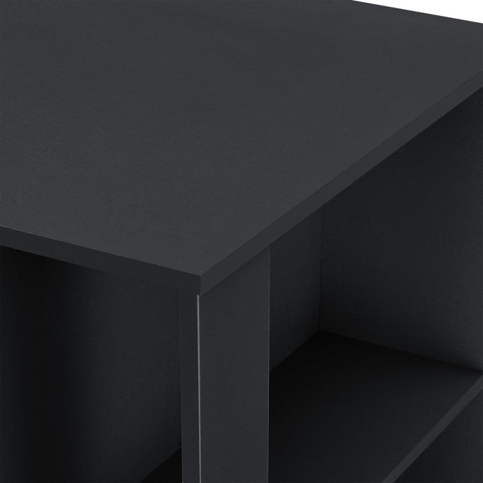 Tavolo da bar di design con ripiani tavolo da bistrò con 3 ripiani in truciolare 110 x 50 x 103 cm nero 03_0006207