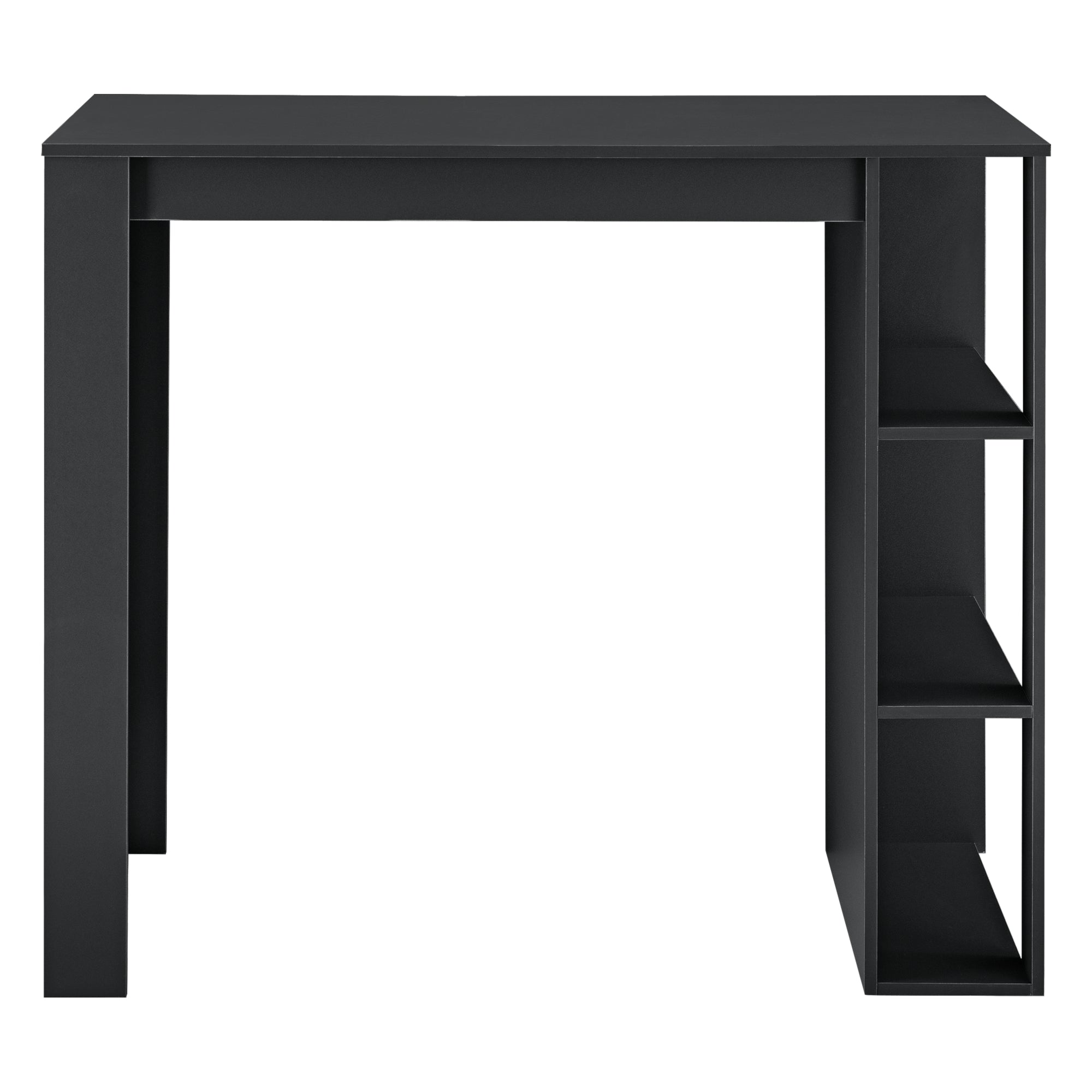 Tavolo Alto da Bar Danderyd Bancone a 3 Ripiani Laterali 120 x 60 x 106 cm - Nero [en.casa]