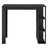Tavolo Alto da Bar Danderyd Bancone a 3 Ripiani Laterali 120 x 60 x 106 cm - Nero [en.casa]