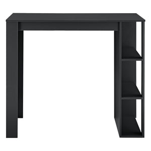 Tavolo Alto da Bar Danderyd Bancone a 3 Ripiani Laterali 120 x 60 x 106 cm - Nero [en.casa]