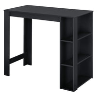 Tavolo Alto da Bar Danderyd Bancone a 3 Ripiani Laterali 120 x 60 x 106 cm - Nero [en.casa]