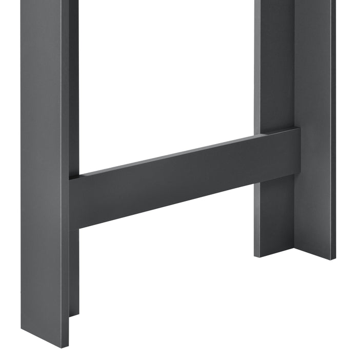 Tavolo Alto da Bar Danderyd Bancone a 3 Ripiani Laterali 120 x 60 x 106 cm - Grigio Scuro [en.casa]