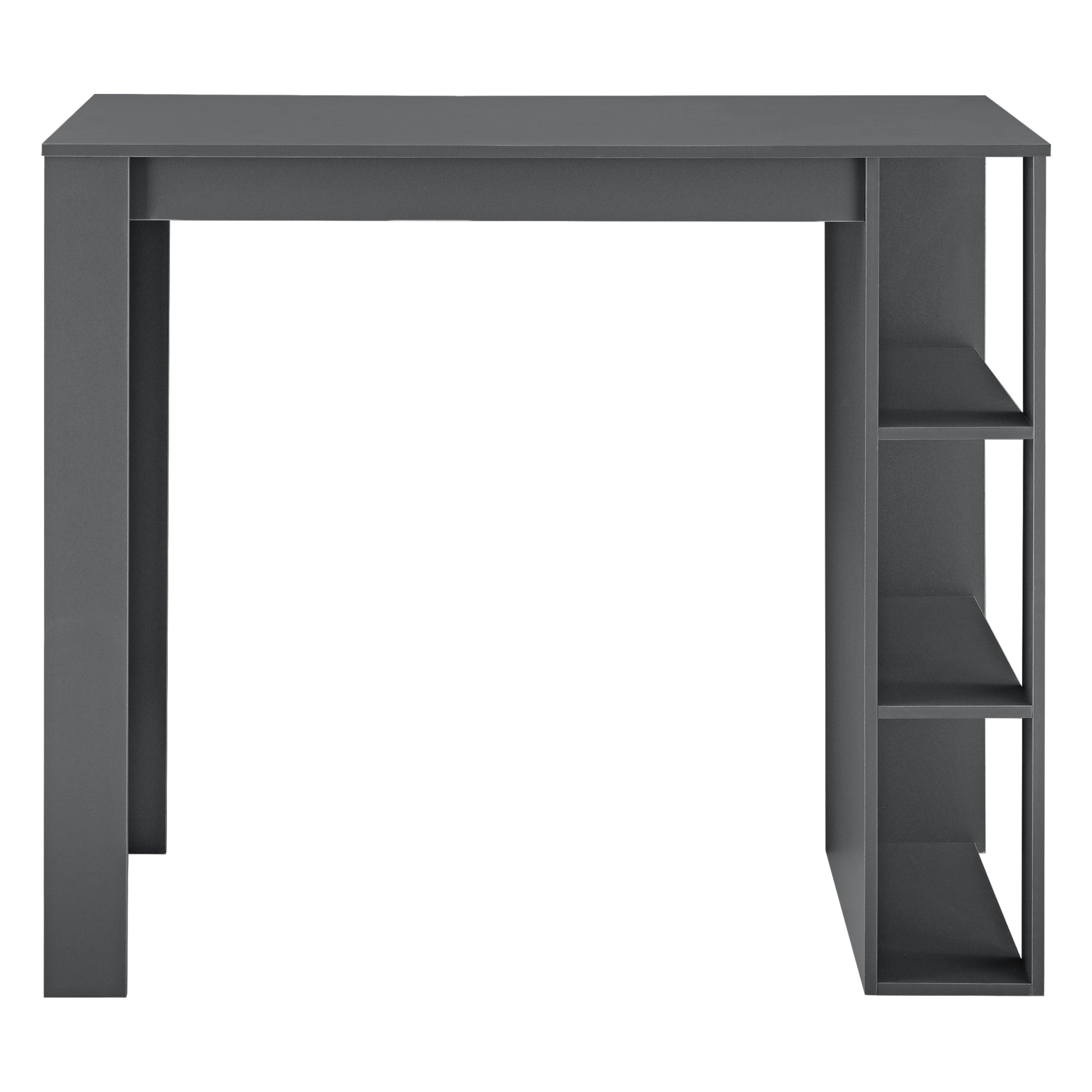 Tavolo Alto da Bar Danderyd Bancone a 3 Ripiani Laterali 120 x 60 x 106 cm - Grigio Scuro [en.casa]