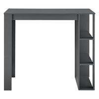 Tavolo Alto da Bar Danderyd Bancone a 3 Ripiani Laterali 120 x 60 x 106 cm - Grigio Scuro [en.casa]