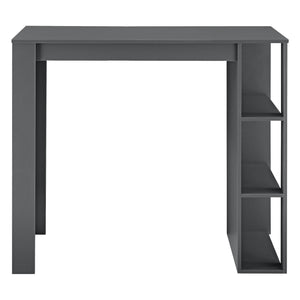 Tavolo Alto da Bar Danderyd Bancone a 3 Ripiani Laterali 120 x 60 x 106 cm - Grigio Scuro [en.casa]
