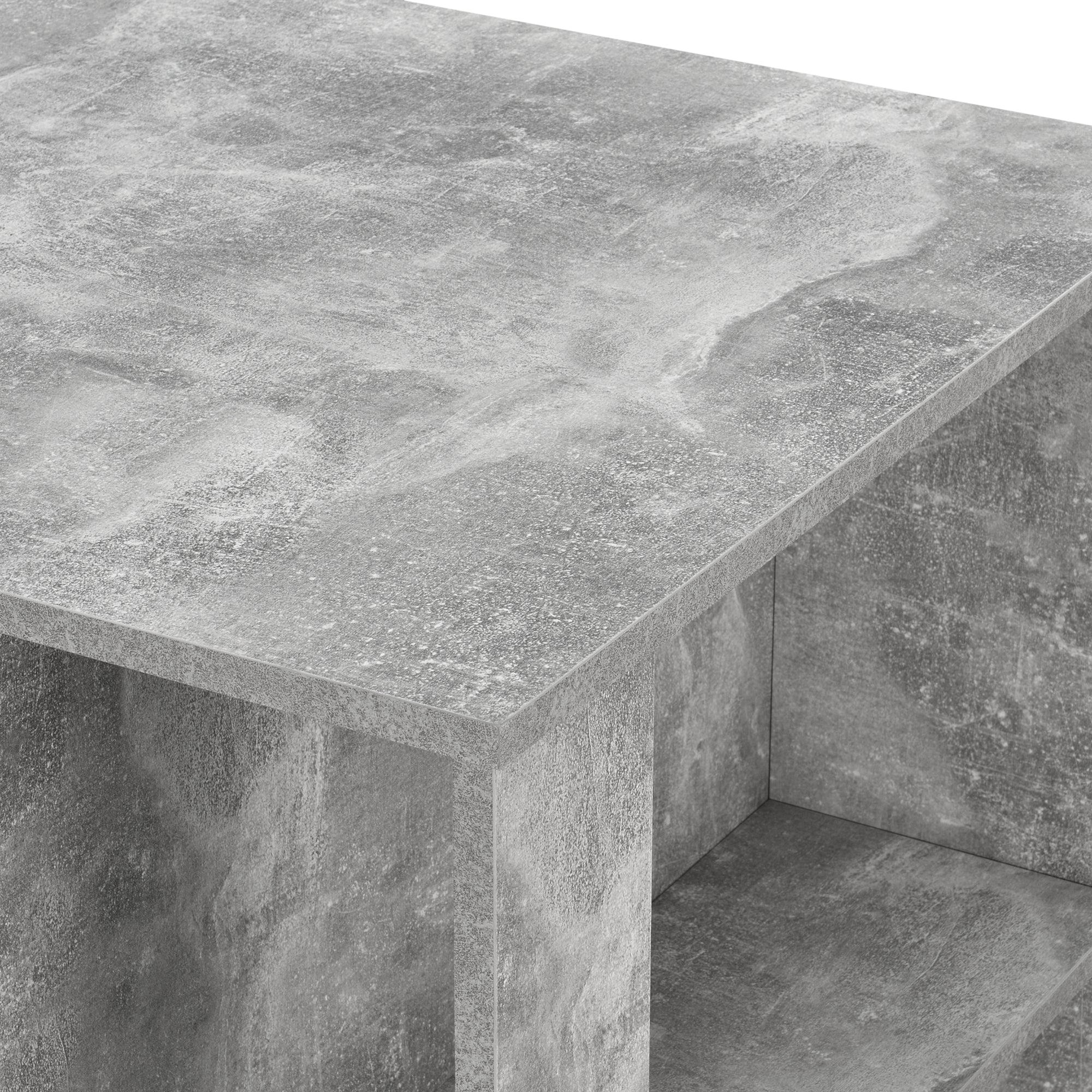 Tavolo Alto da Bar Danderyd Bancone a 3 Ripiani Laterali 120 x 60 x 106 cm - Effetto Cemento [en.casa]