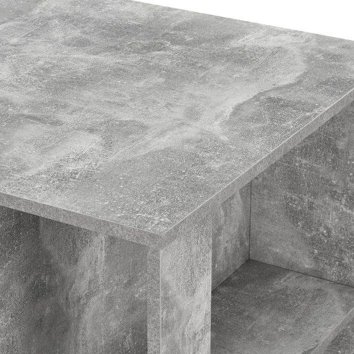 Tavolo Alto da Bar Danderyd Bancone a 3 Ripiani Laterali 120 x 60 x 106 cm - Effetto Cemento [en.casa]