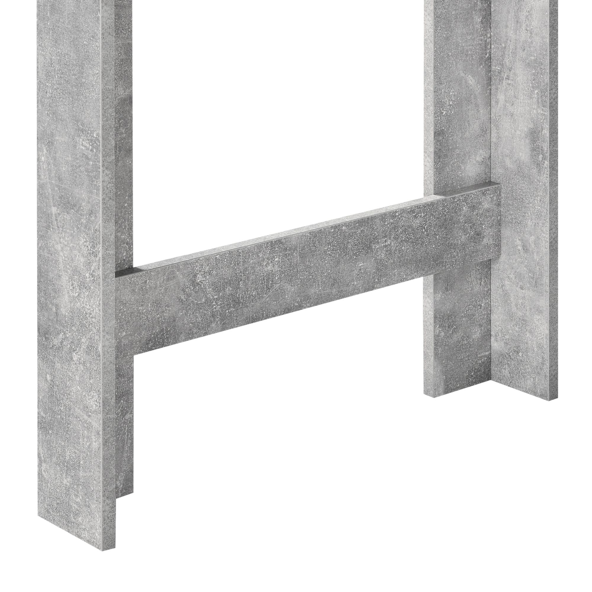 Tavolo da bar di design con ripiani tavolo da bistrò con 3 ripiani in truciolare 110 x 50 x 103 cm effetto cemento 03_0006206