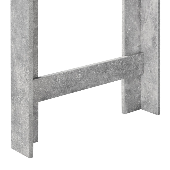 Tavolo da bar di design con ripiani tavolo da bistrò con 3 ripiani in truciolare 110 x 50 x 103 cm effetto cemento 03_0006206