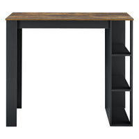 Tavolo Alto da Bar Danderyd Bancone a 3 Ripiani Laterali 120 x 60 x 106 cm - Nero / Effetto Rovere Scuro [en.casa]
