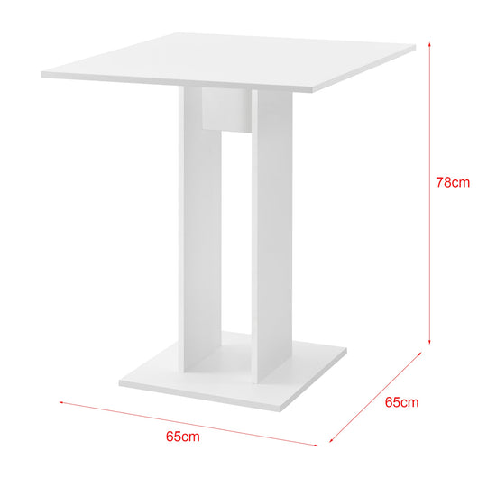Tavolo da pranzo quadrato di design per sala da pranzo cucina soggiorno in truciolare melaminico 65 x 65 x 78 cm bianco opaco 03_0006121