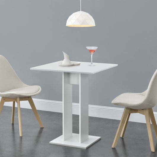 Tavolo Quadrato Lindesnes da Cucina Pranzo Bar 65 x 65 x 78 cm - Bianco Opaco [en.casa]