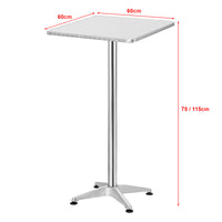 Tavolo Alto da Bar Järpen con Piano Ribaltabile e Altezza Regolabile 75/115 cm - Colore Argento [en.casa]