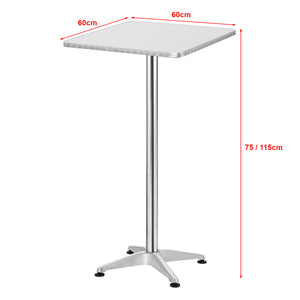 Tavolo Alto da Bar Järpen con Piano Ribaltabile e Altezza Regolabile 75/115 cm - Colore Argento [en.casa]