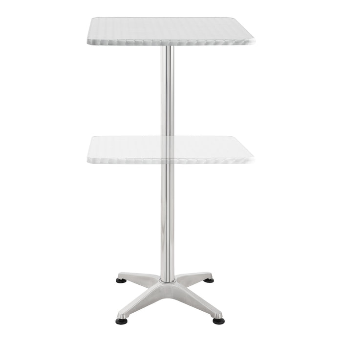 Tavolo Alto da Bar Järpen con Piano Ribaltabile e Altezza Regolabile 75/115 cm - Colore Argento [en.casa]