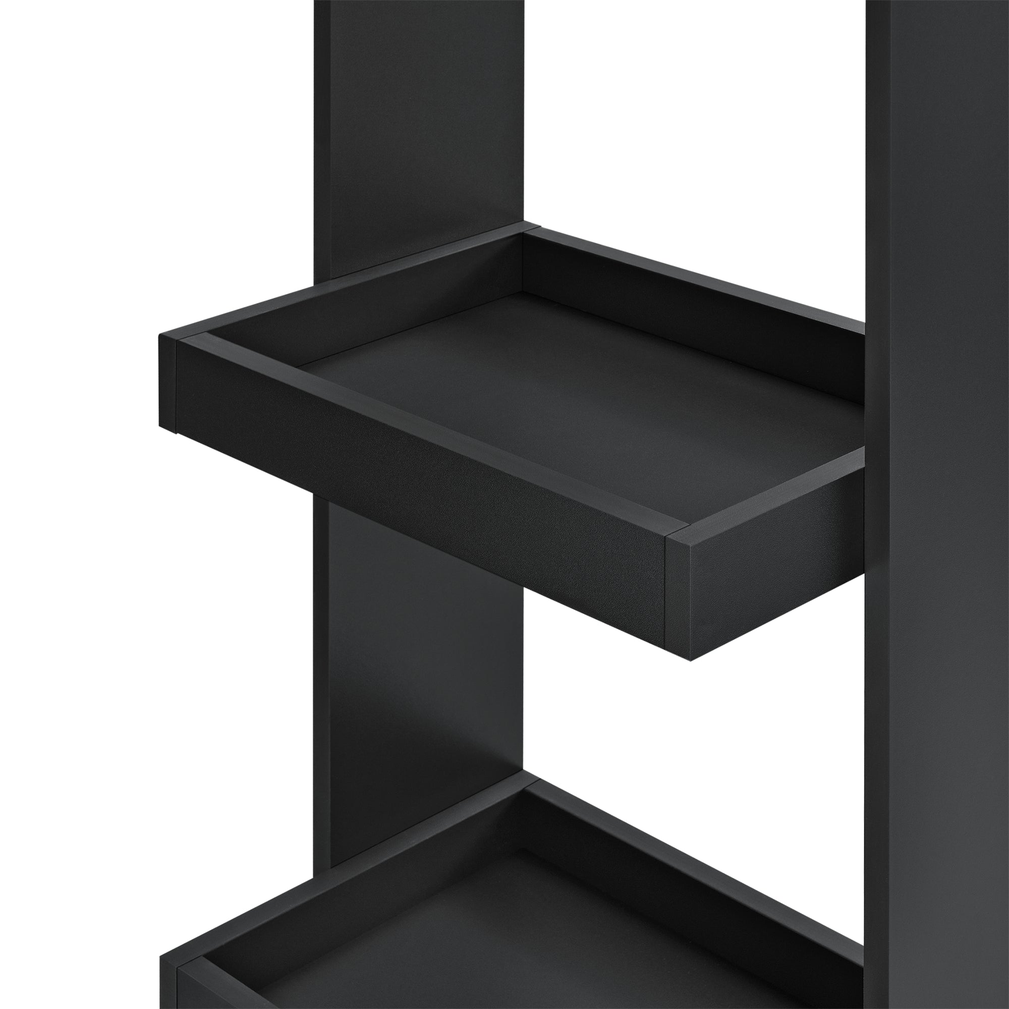 Bancone da Muro Tavolo Alto da Bar per la Casa 120 x 45 x 106 cm Penisola Cucina con 2 Ripiani - Nero