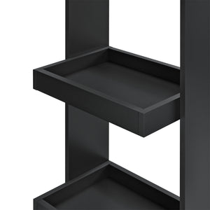 Bancone da Muro Tavolo Alto da Bar per la Casa 120 x 45 x 106 cm Penisola Cucina con 2 Ripiani - Nero