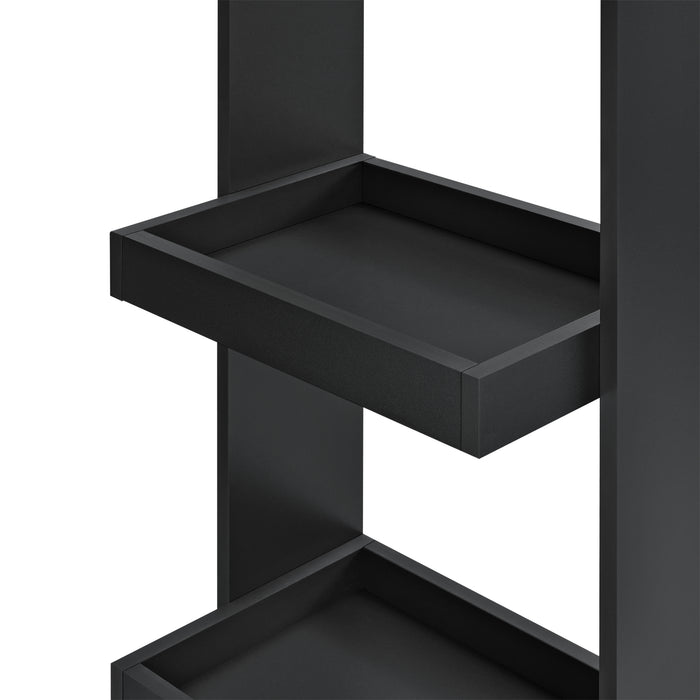 Bancone da Muro Tavolo Alto da Bar per la Casa 120 x 45 x 106 cm Penisola Cucina con 2 Ripiani - Nero