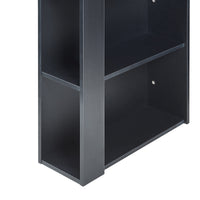 Tavolo Alto da Bar Danderyd Bancone a 3 Ripiani Laterali 120 x 60 x 106 cm - Nero / Effetto Noce [en.casa]