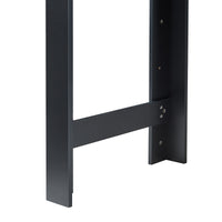 Tavolo Alto da Bar Danderyd Bancone a 3 Ripiani Laterali 120 x 60 x 106 cm - Nero / Effetto Noce [en.casa]