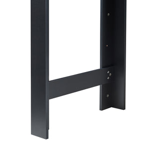 Tavolo Alto da Bar Danderyd Bancone a 3 Ripiani Laterali 120 x 60 x 106 cm - Nero / Effetto Noce [en.casa]