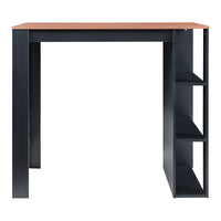 Tavolo Alto da Bar Danderyd Bancone a 3 Ripiani Laterali 120 x 60 x 106 cm - Nero / Effetto Noce [en.casa]