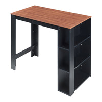Tavolo Alto da Bar Danderyd Bancone a 3 Ripiani Laterali 120 x 60 x 106 cm - Nero / Effetto Noce [en.casa]