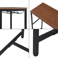 Bancone Tavolo Alto da Bar Trøndelag con Cantinetta e Portacalici - Nero / Effetto Noce [en.casa]