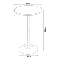 Tavolo Alto da Bar Vantaa Ø60 x 100 cm Nero / Effetto Noce [en.casa]