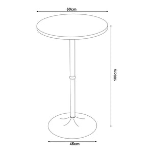 Tavolo Alto da Bar Vantaa Ø60 x 100 cm Nero / Effetto Noce [en.casa]