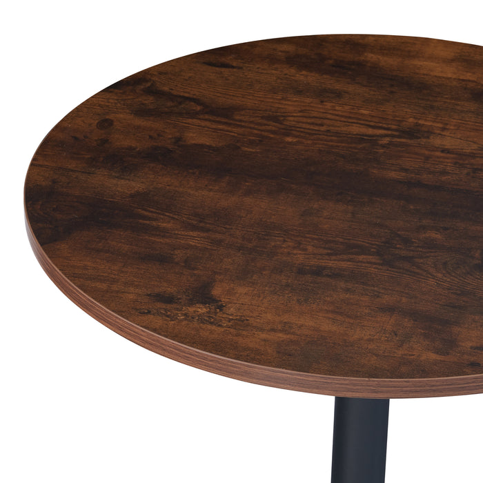 Tavolo Alto da Bar Vantaa Ø60 x 100 cm Nero / Effetto Noce [en.casa]