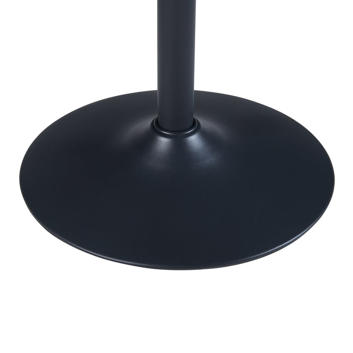 Tavolo Alto da Bar Vantaa Ø60 x 100 cm Nero / Effetto Noce [en.casa]