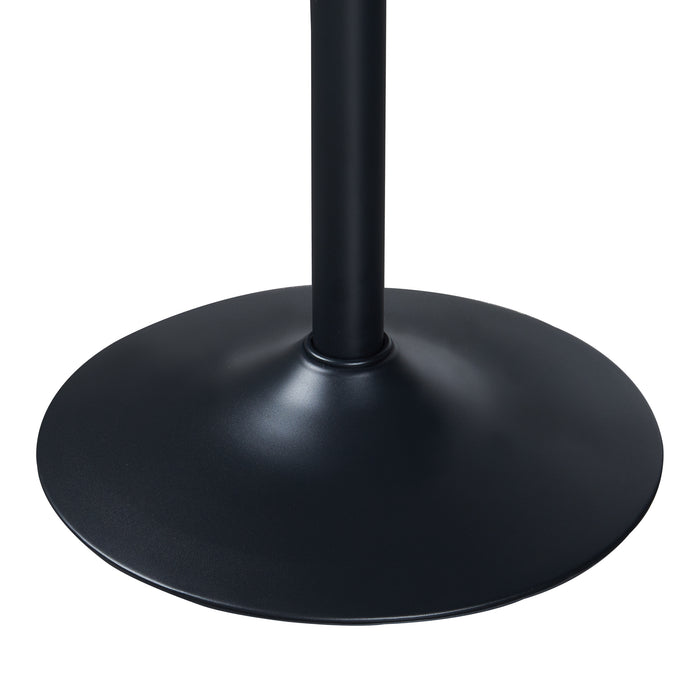 Tavolo Alto da Bar Vantaa Ø60 x 100 cm Nero / Effetto Rovere [en.casa]