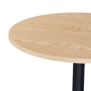 Tavolo Alto da Bar Vantaa Ø60 x 100 cm Nero / Effetto Rovere [en.casa]