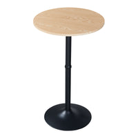 Tavolo Alto da Bar Vantaa Ø60 x 100 cm Nero / Effetto Rovere [en.casa]