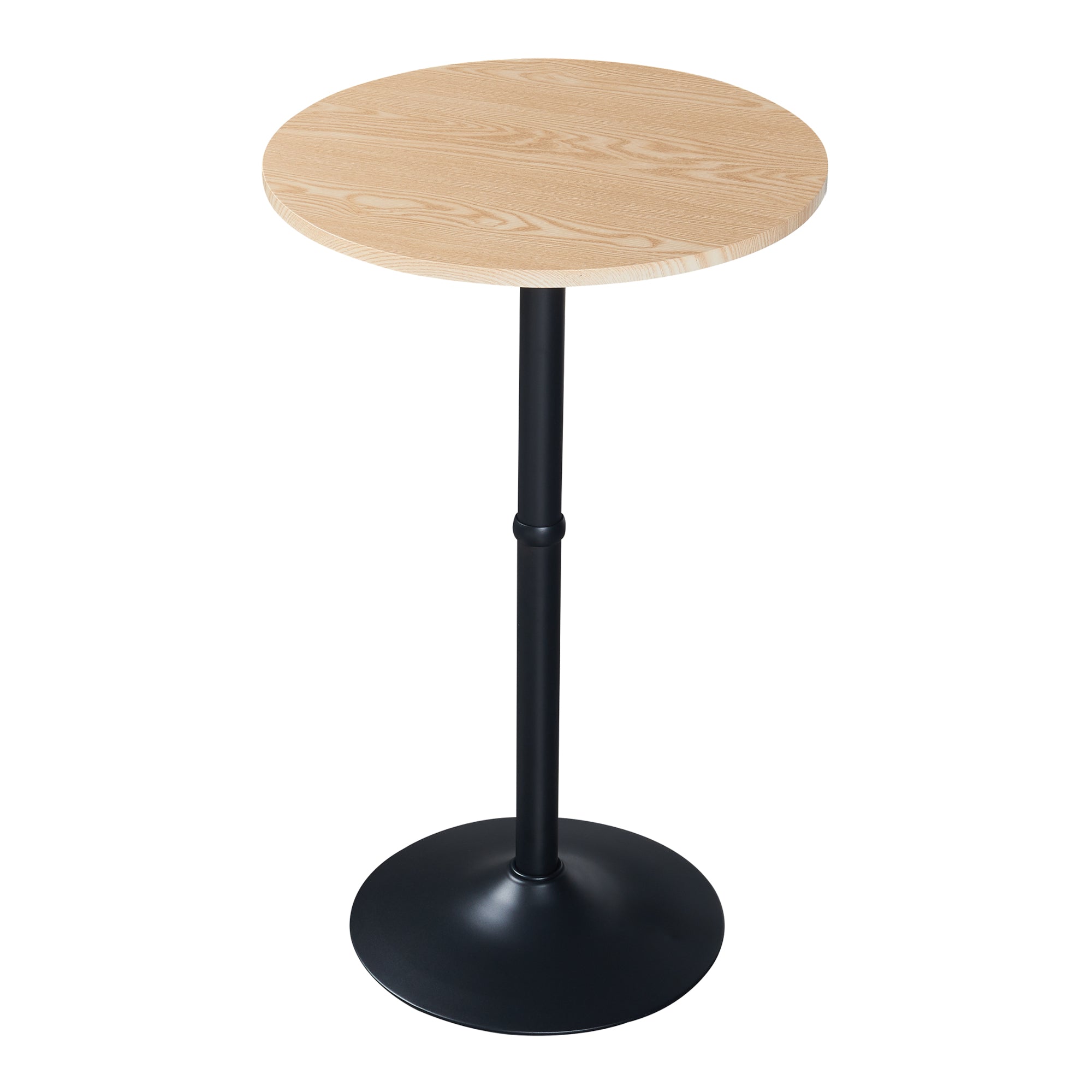 Tavolo Alto da Bar Vantaa Ø60 x 100 cm Nero / Effetto Rovere [en.casa]