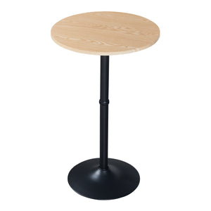 Tavolo Alto da Bar Vantaa Ø60 x 100 cm Nero / Effetto Rovere [en.casa]