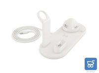 Base di Ricarica Wireless Smartphone Smartwatch Cuffie Multifunzione Bianca