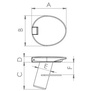Base palo tendali flessibile con tappo stagno
