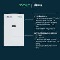 Batteria di Accumulo Hiconics HiEnergy (Midea) Aggiuntiva Monofase 5kWh LFP IP65 ad Alta Tensione per espansione Inverter Hiconics HiEnergy Monofase ALL-IN-ONE SKU-11983