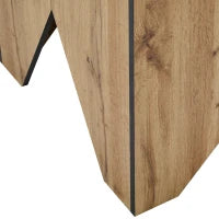 Tavolo da pranzo moderno con venature del legno, per 4-6 persone, 138,5x80x75 cm, Marrone chiaro