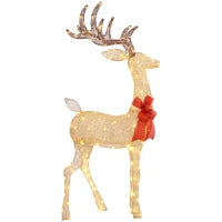 Decorazione Natalizia da Interno ed Esterno a Forma di Renna con 137 Luci LED, Oro