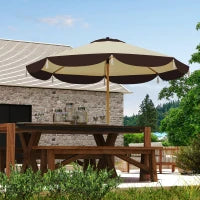 Ombrellone da Giardino Ø2.6 m con Copertura UV50+, Presa d'Aria e 8 Stecche, Beige