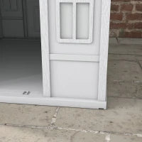 Casetta per Cani in PP Impermeabile con Tetto Inclinato e Porta di Ingresso, 84.2x98.2x82 cm, Grigio