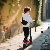 Monopattino Elettrico ad Altezza Regolabile per Bambini 6+ Anni, 76x53x90-95cm, Nero