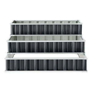 Aiuola Alta da Giardino 'Renswoude' Struttura a 3 Livelli in Acciaio Zincato - Antracite [en.casa]